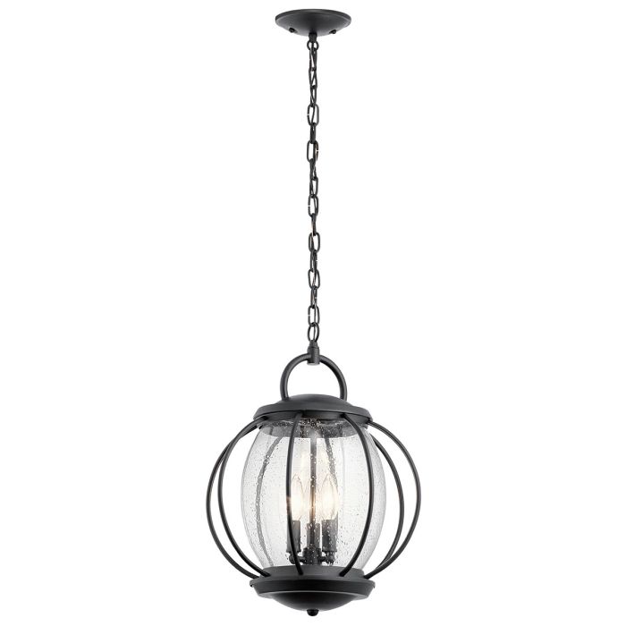 elstead lighting Vandalia 3 Light Large Chain Lantern - Textured Black