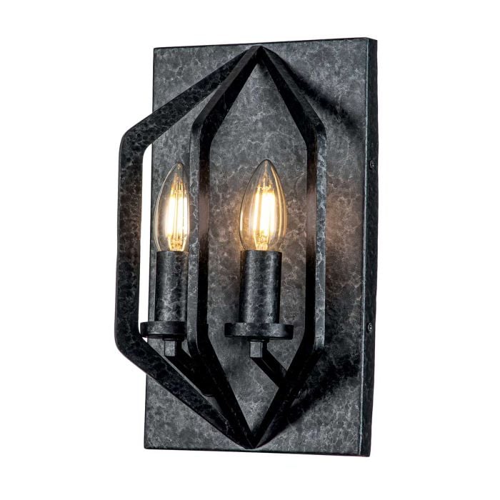 elstead lighting Vanguard 2 Light Wall Light - Old Black