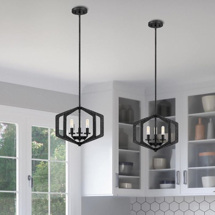 Elstead Lighting Vanguard 3 Light Pendant - Old Black