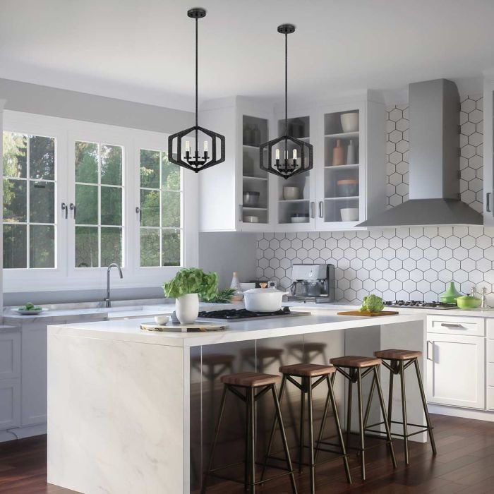 Elstead Lighting Vanguard 3 Light Pendant - Old Black