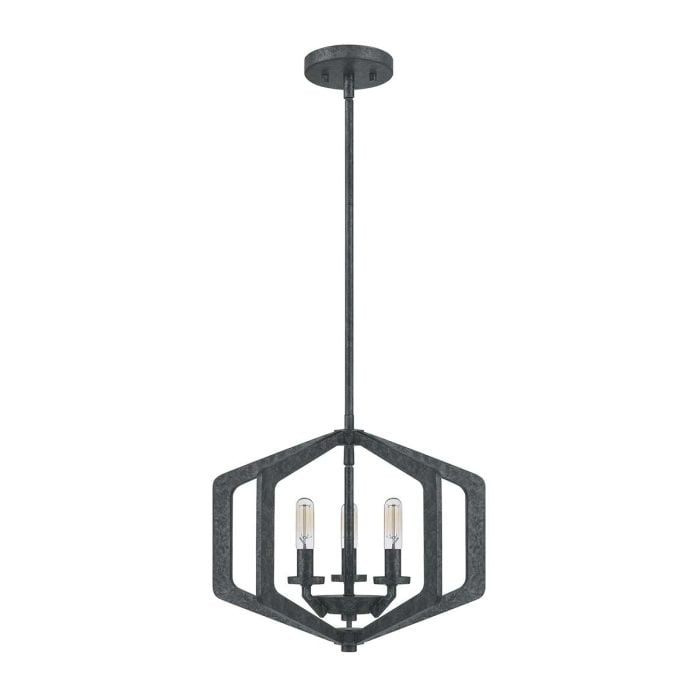 elstead lighting Vanguard 3 Light Pendant - Old Black