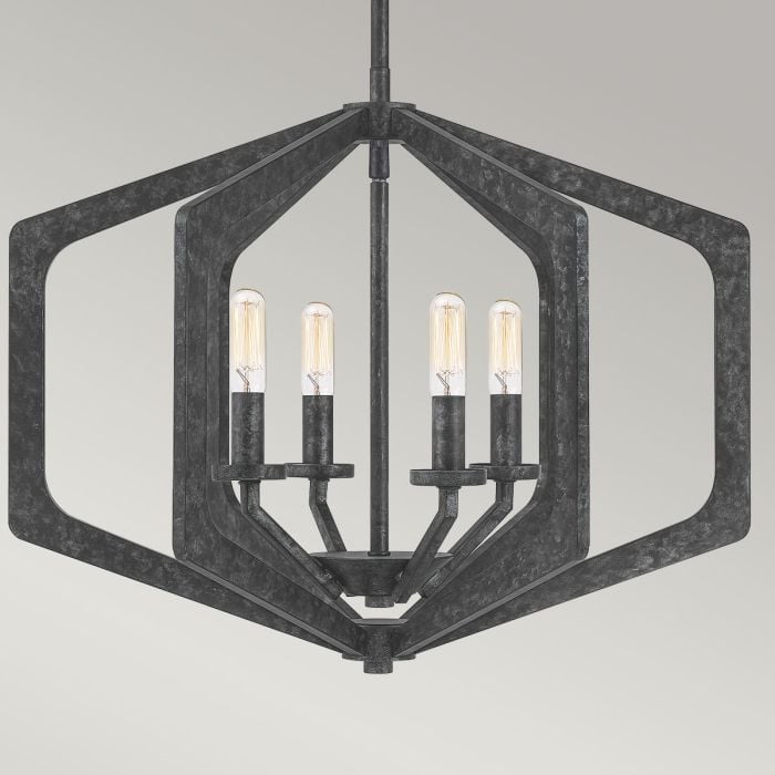 Elstead Lighting Vanguard 4 Light Pendant - Old Black