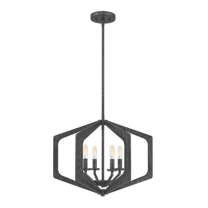 elstead lighting Vanguard 4 Light Pendant - Old Black