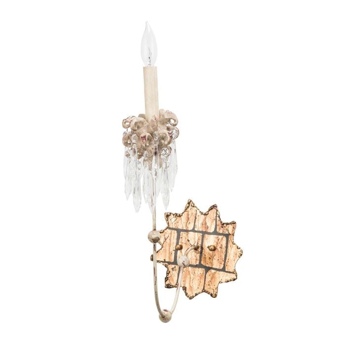 elstead lighting Venetian 1 Light Wall Light - Beige Patina & Gold