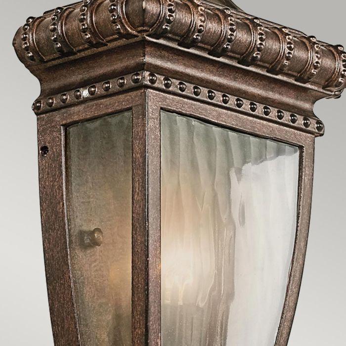 Elstead Lighting Venetian Rain 1 Light Half Wall Lantern - Brushed Bronze