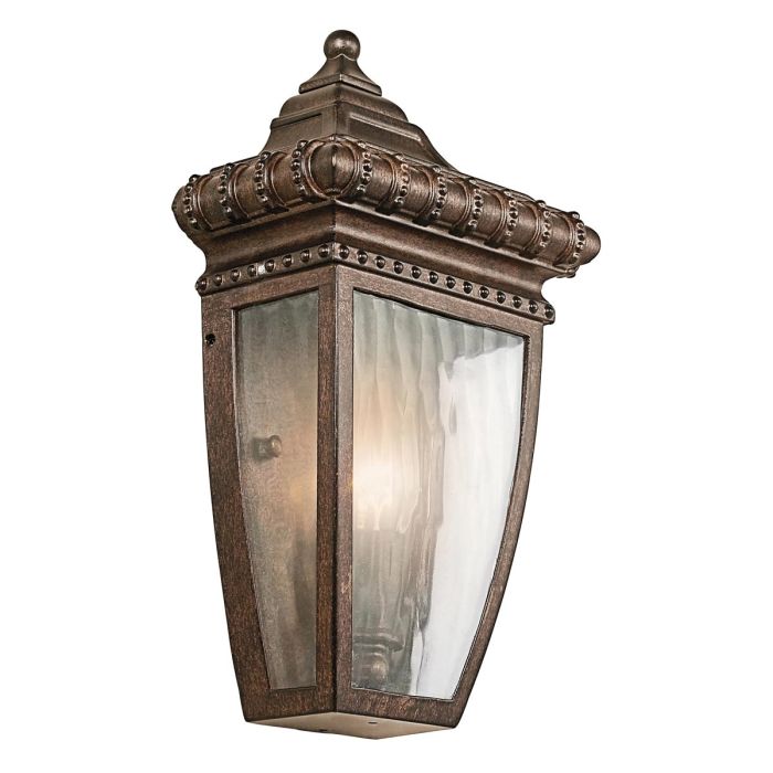 elstead lighting Venetian Rain 1 Light Half Wall Lantern - Brushed Bronze