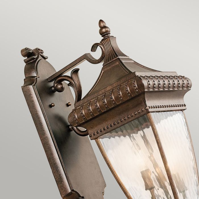 Elstead Lighting Venetian Rain 3 Light Large Wall Lantern - Brushed Bronze