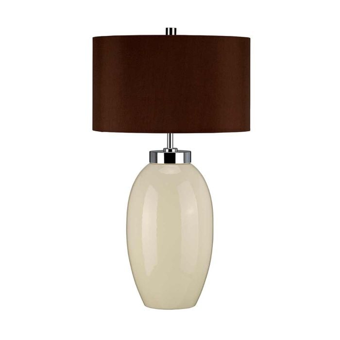 elstead lighting Victor 1 Light Small Table Lamp - Cream