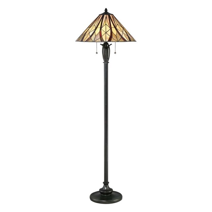 elstead lighting Victory 2 Light Floor Lamp - Valiant Bronze