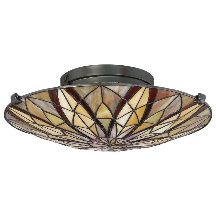 Elstead Lighting Victory 2 Light Semi-Flush - Valiant Bronze