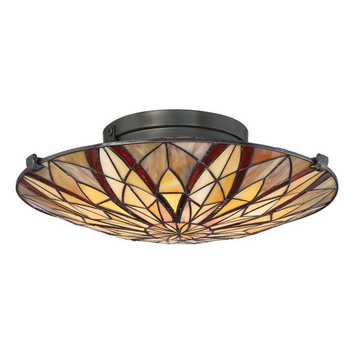 elstead lighting Victory 2 Light Semi-Flush - Valiant Bronze