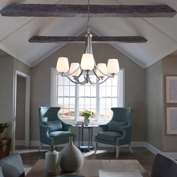 Elstead Lighting Vintner 5 Light Chandelier - Satin Nickel