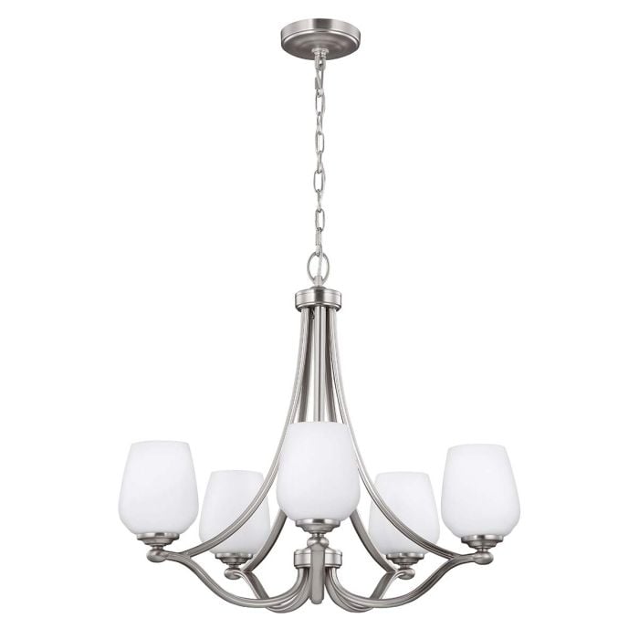 elstead lighting Vintner 5 Light Chandelier - Satin Nickel