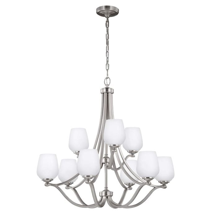 elstead lighting Vintner 9 Light Chandelier - Satin Nickel