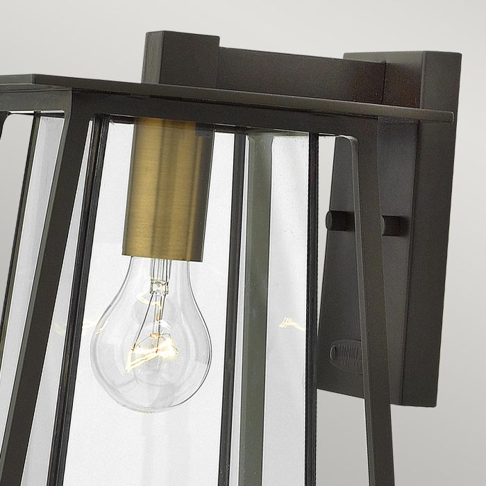 Elstead Lighting Walker 1 Light Medium Wall Lantern - Buckeye Bronze With Heritage Brass