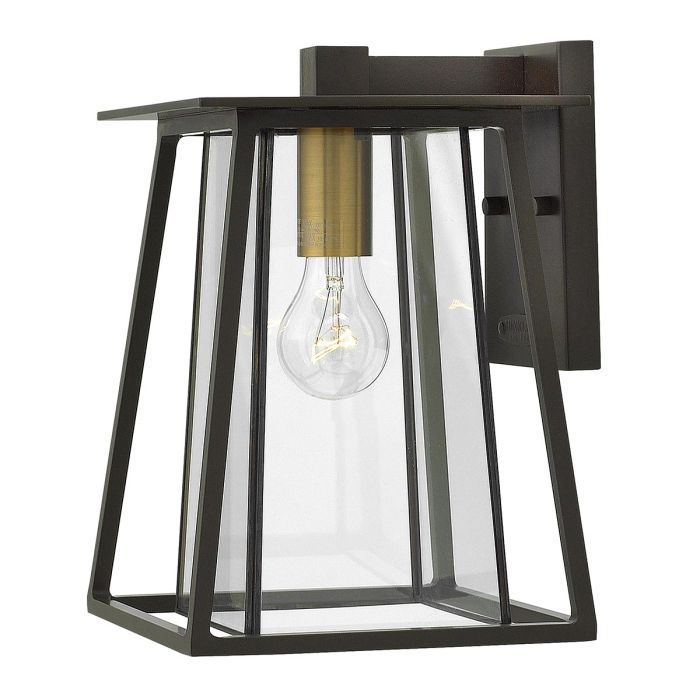 elstead lighting Walker 1 Light Medium Wall Lantern - Buckeye Bronze with Heritage Brass