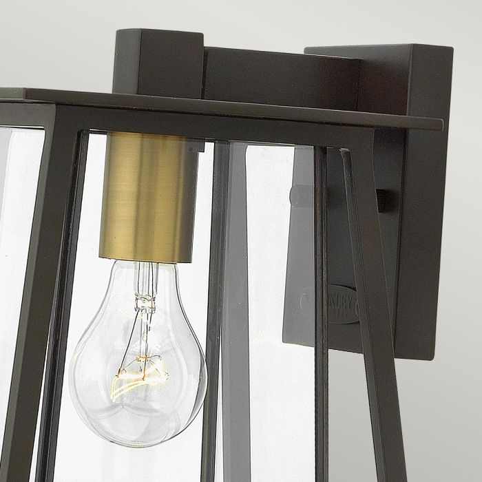 Elstead Lighting Walker 1 Light Small Wall Lantern - Buckeye Bronze With Heritage Brass