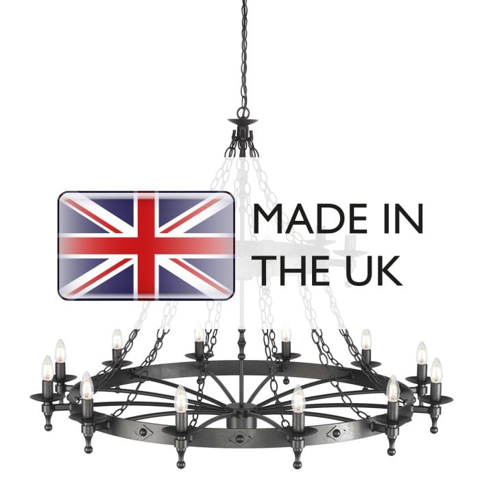 Elstead Lighting Warwick 18 Light Chandelier - Graphite Black