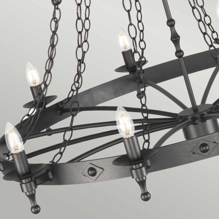 Elstead Lighting Warwick 18 Light Chandelier - Graphite Black