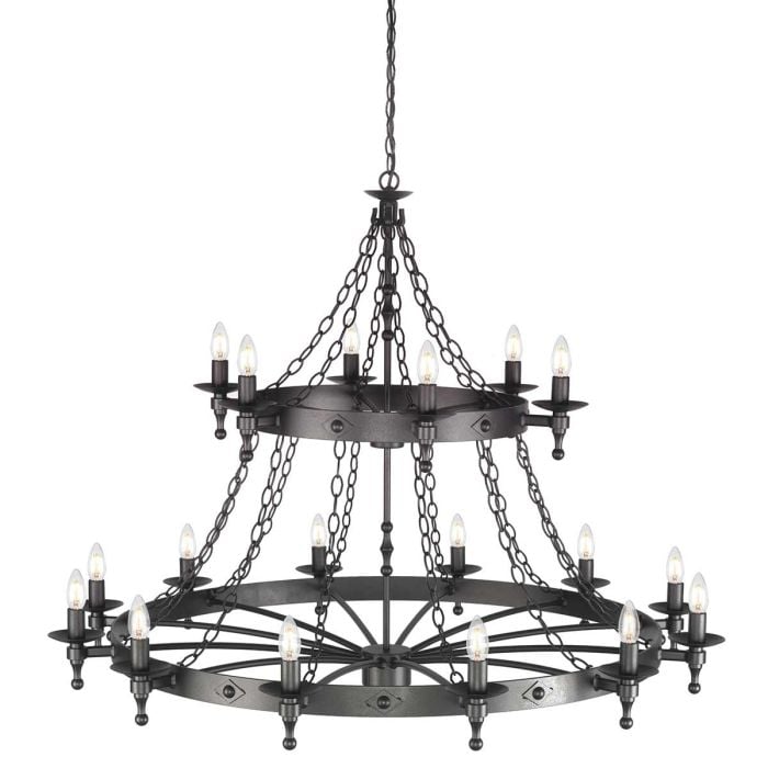 elstead lighting Warwick 18 Light Chandelier - Graphite Black