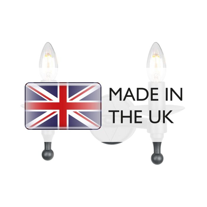 Elstead Lighting Warwick 2 Light Wall Light - Graphite Black