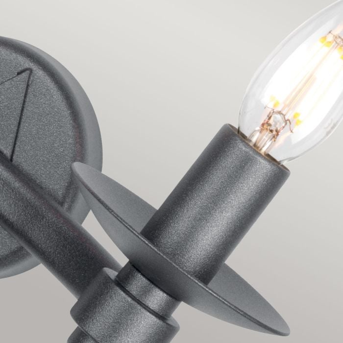 Elstead Lighting Warwick 2 Light Wall Light - Graphite Black