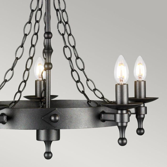 Elstead Lighting Warwick 5 Light Chandelier - Graphite Black
