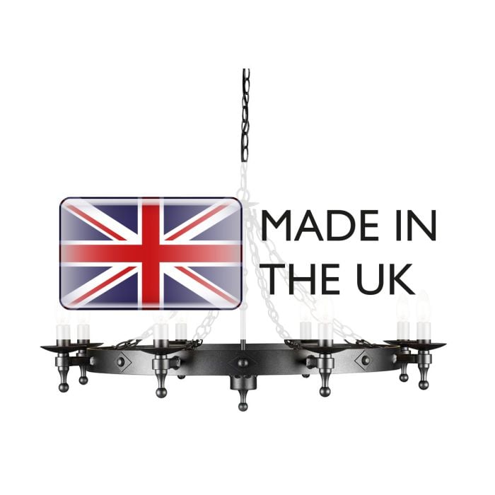 Elstead Lighting Warwick 8 Light Chandelier - Graphite Black
