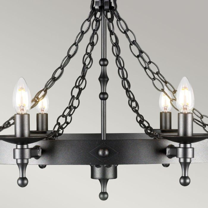 Elstead Lighting Warwick 8 Light Chandelier - Graphite Black