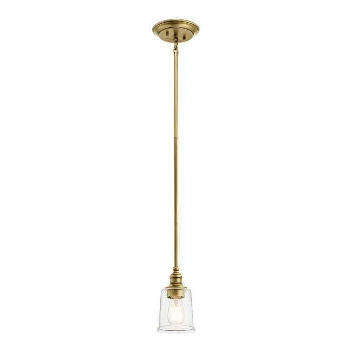 Elstead Lighting Waverly 1 Light Mini Pendant - Natural Brass