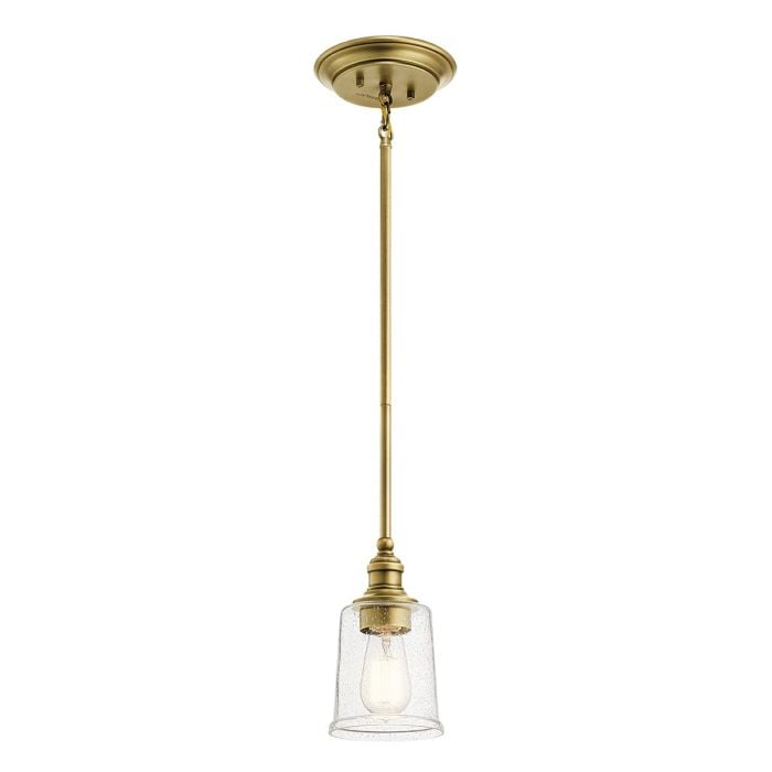 elstead lighting Waverly 1 Light Mini Pendant - Natural Brass