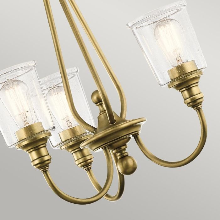 Elstead Lighting Waverly 3 Light Chandelier - Natural Brass