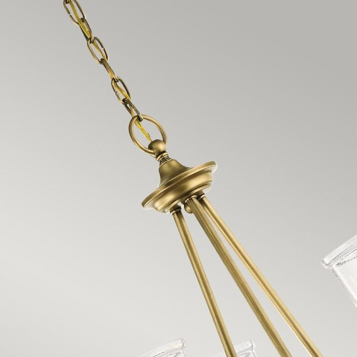 Elstead Lighting Waverly 3 Light Chandelier - Natural Brass
