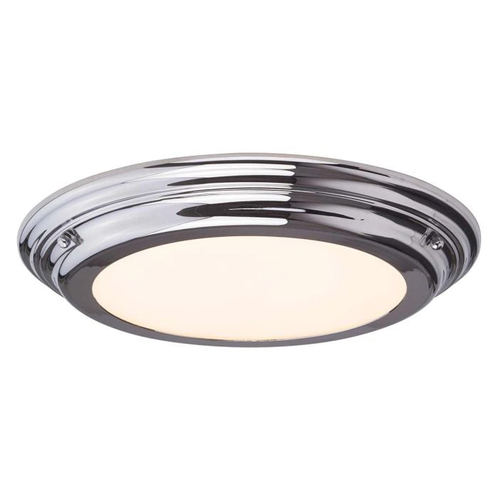 elstead lighting Welland 1 Light Flush - Polished Chrome