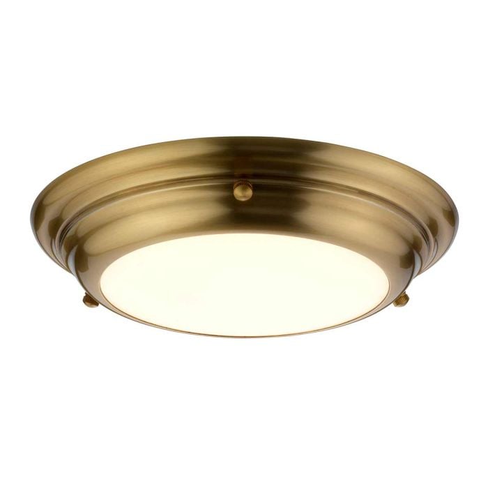 elstead lighting Welland 1 Light Mini LED Flush - Aged Brass