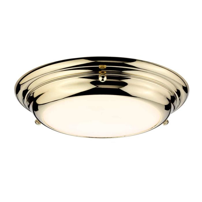elstead lighting Welland 1 Light Mini LED Flush - Polished Brass