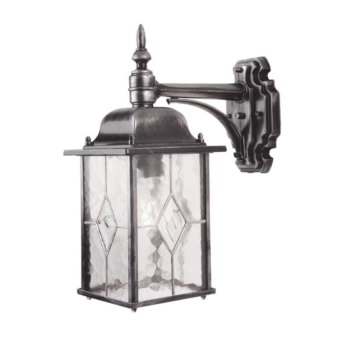 elstead lighting Wexford 1 Light Down Wall Lantern - Black/Silver