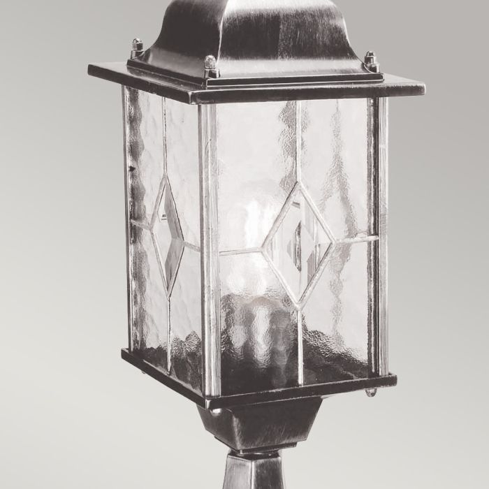 Elstead Lighting Wexford 1 Light Pedestal Lantern - Black/Silver