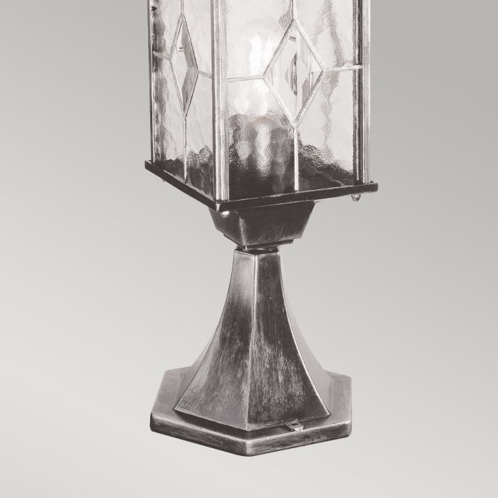 Elstead Lighting Wexford 1 Light Pedestal Lantern - Black/Silver