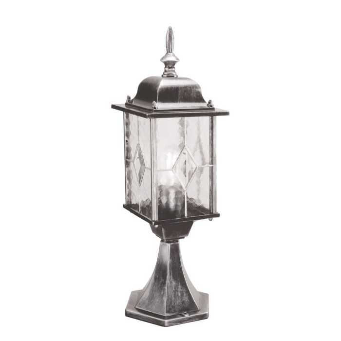 elstead lighting Wexford 1 Light Pedestal Lantern - Black/Silver