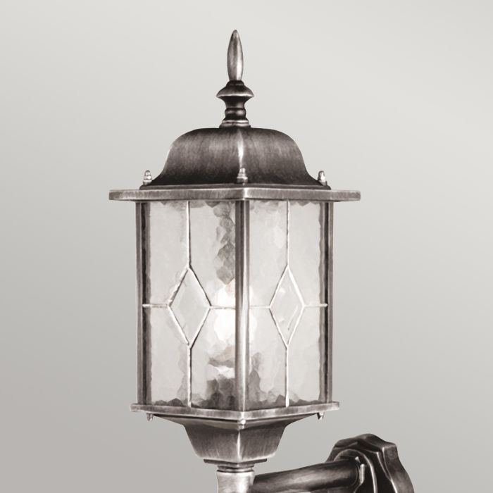 Elstead Lighting Wexford 1 Light Up Wall Lantern With PIR - Black/Silver