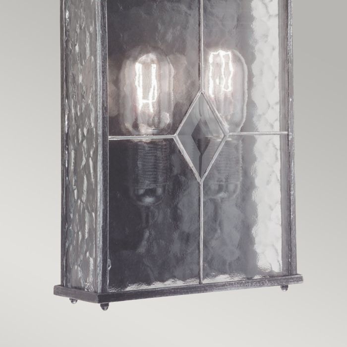 Elstead Lighting Wexford 2 Light Half Lantern - Black/Silver