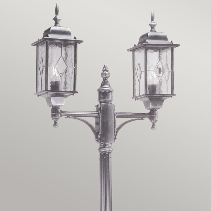 Elstead Lighting Wexford 2 Light Lamp Post - Black/Silver