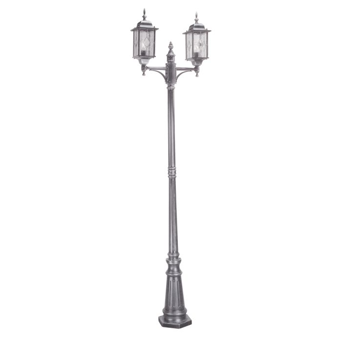 Elstead Lighting Wexford 2 Light Lamp Post - Black/Silver