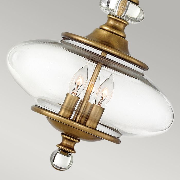 Elstead Lighting Wexley 3 Light Pendant - Heritage Brass
