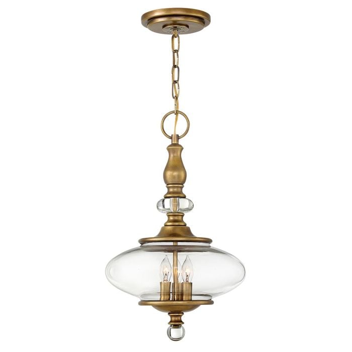 elstead lighting Wexley 3 Light Pendant - Heritage Brass