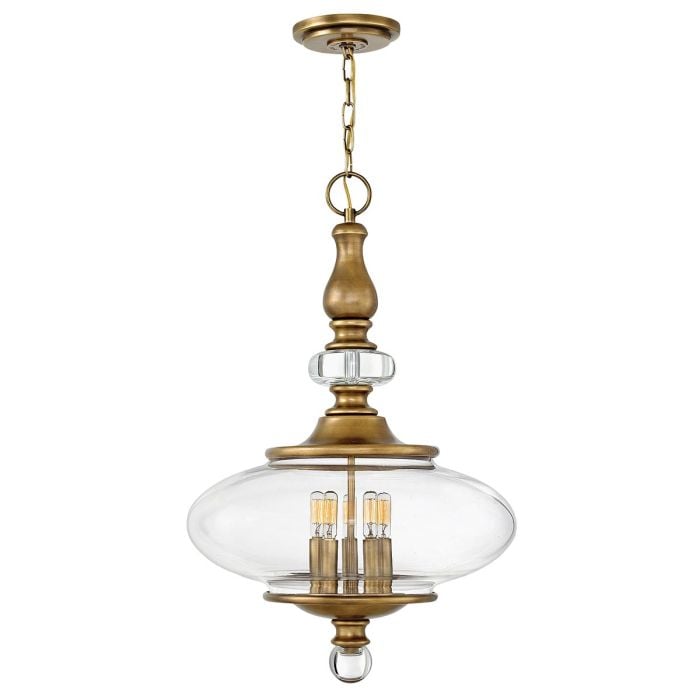 elstead lighting Wexley 5 Light Pendant - Heritage Brass