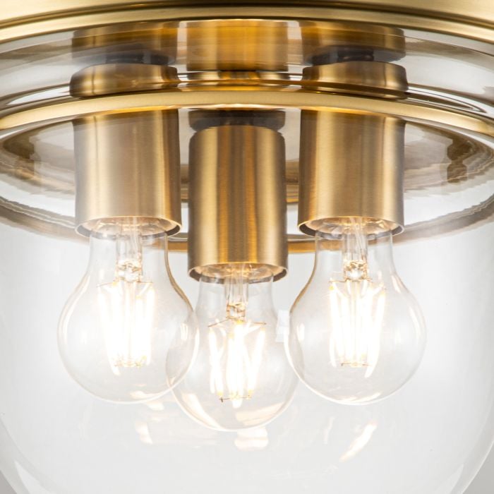 Elstead Lighting Whistling 3 Light Flush - Brushed Brass