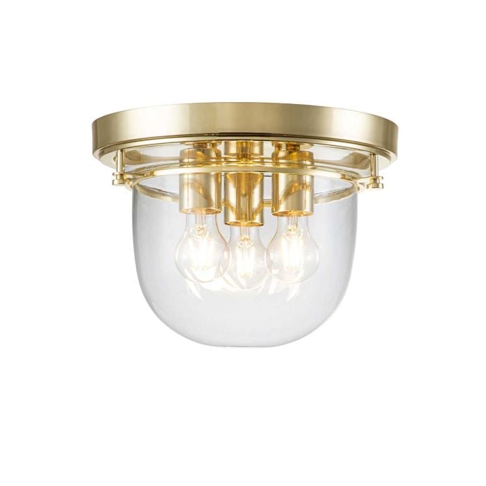 elstead lighting Whistling 3 Light Flush - Polished Brass