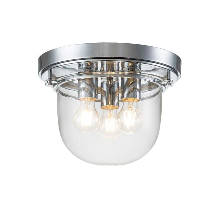 elstead lighting Whistling 3 Light Flush - Polished Chrome